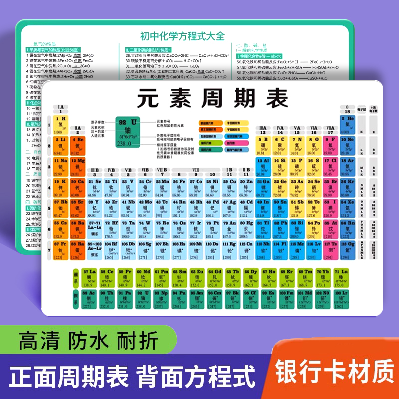 化学元素周期表卡加厚防水撕不烂