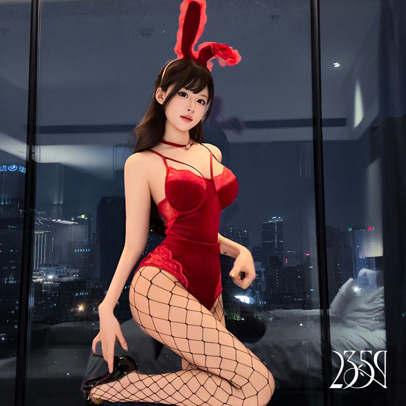 圣诞节性感兔女郎发箍可爱红色兔耳朵头箍纯欲cosplay小兔子头饰