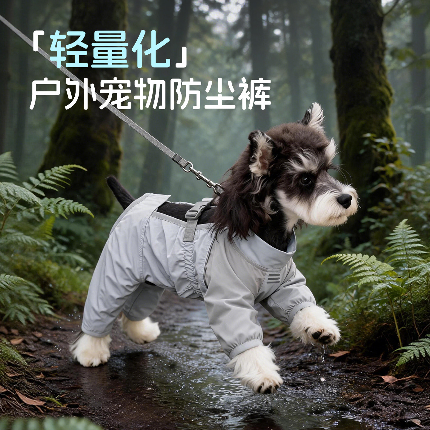 狗狗四脚防尘裤宠物外出衣服防脏防水夏季遛狗神器防脏腿套可牵引图片