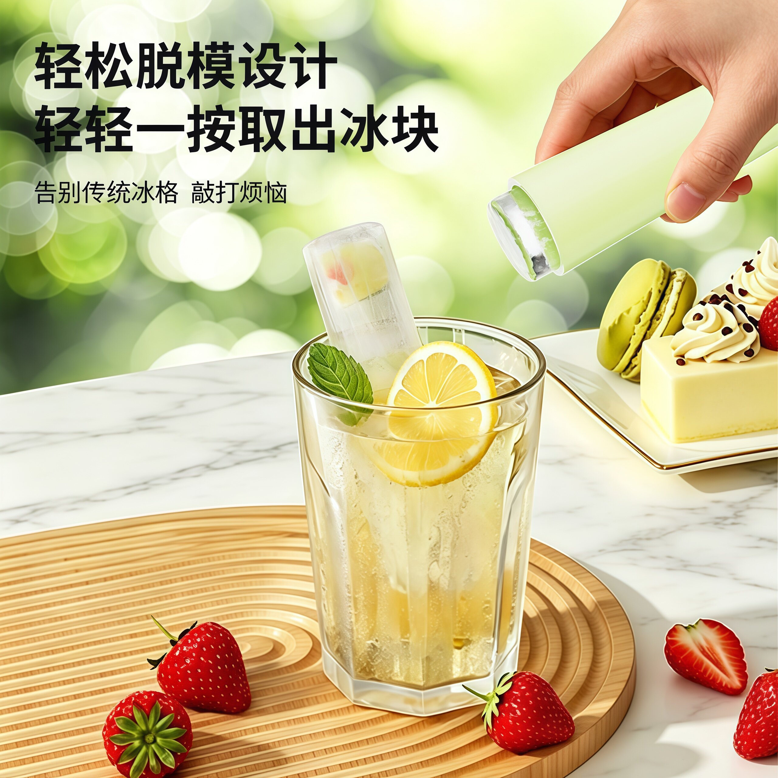 长条冰块模具冰格家用硅胶冷冻格