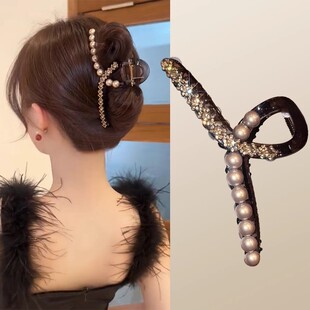 2025新款百搭高级感鲨鱼夹大号抓夹头饰发卡盘发夹闪钻