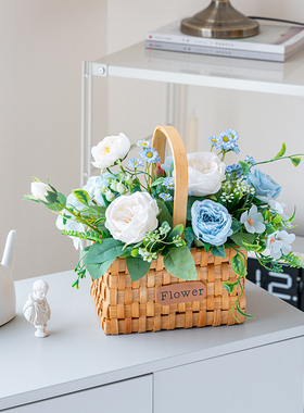 开业礼物花篮家居饰品桌面电视柜办公室客厅插花假花装饰玄关摆件