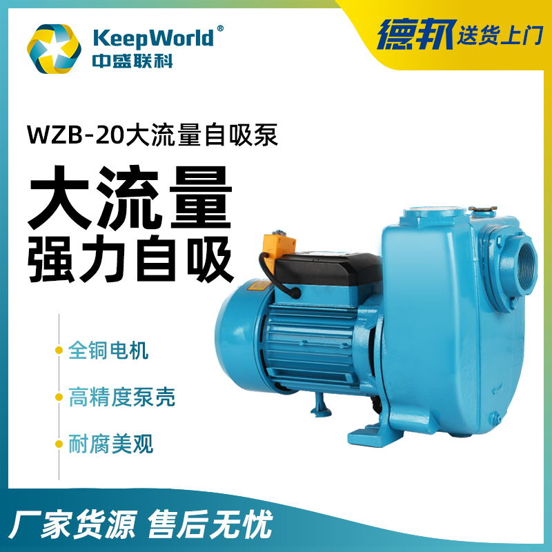 中盛联科大流量自吸泵220V高扬程抽水泵农用380V排污泵灌溉污水泵