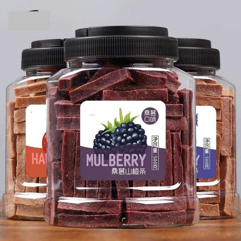 山楂条罐装500g儿童桑葚蓝莓水果无糖精添加山楂干蜜饯零食片,零食/坚果/特产,山楂类制品,淘宝优惠券,粉丝福利购,淘宝优惠卷