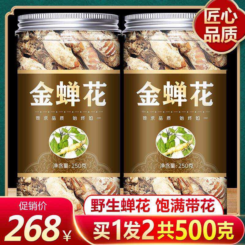 野生金蝉花孢子粉 蝉花虫草500g 草本知了禅新鲜草药材 滋补养生