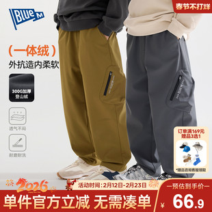 Bluem男童裤子加绒冬装儿童工装裤冬季秋冬男孩加厚童装运动裤冬