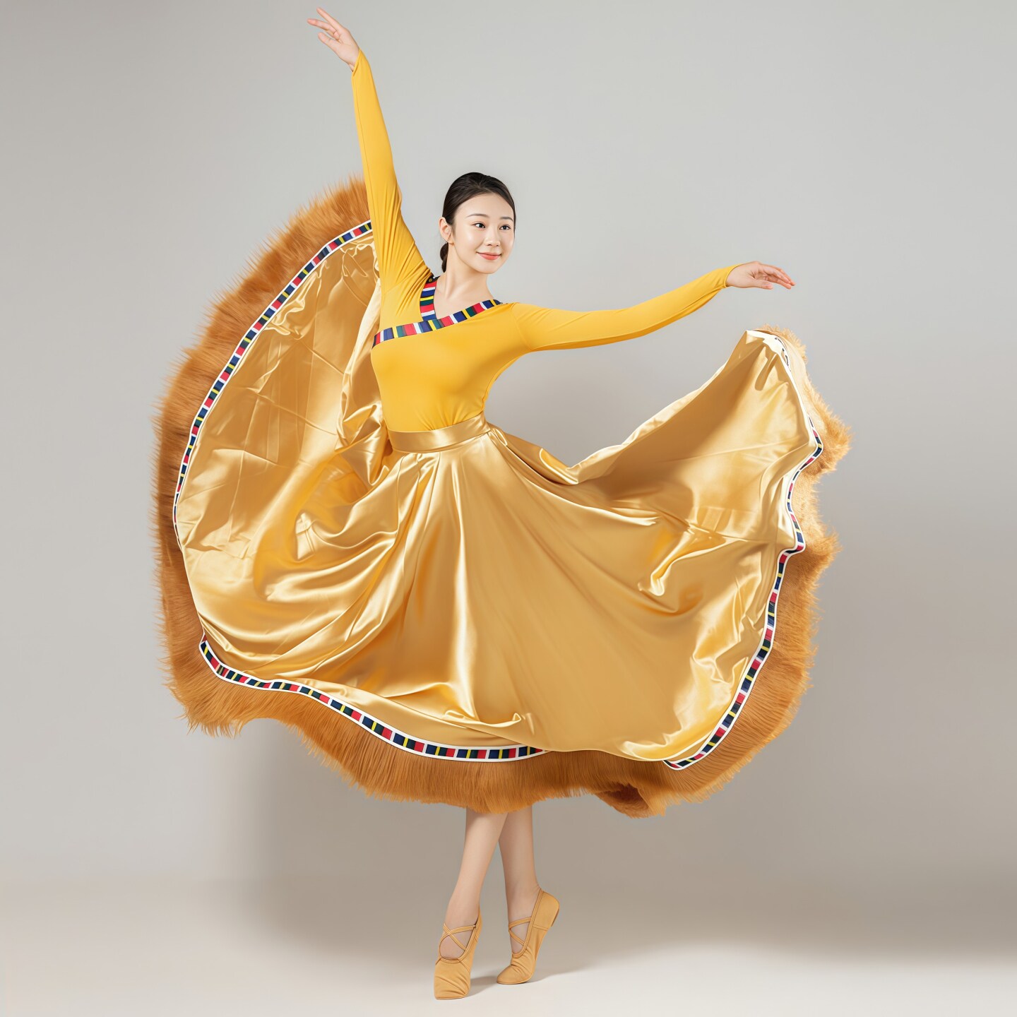 藏族太阳姑娘同款大摆舞蹈服图片