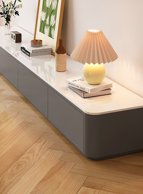 奶油风电视柜茶几组合现代简约客厅家用2025新款白色落地电视机柜