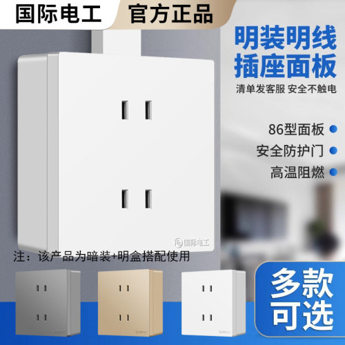 国际电工明装面板家装用电源插座