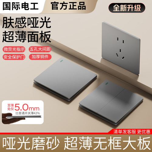 国际电工86型一开五孔USB插座