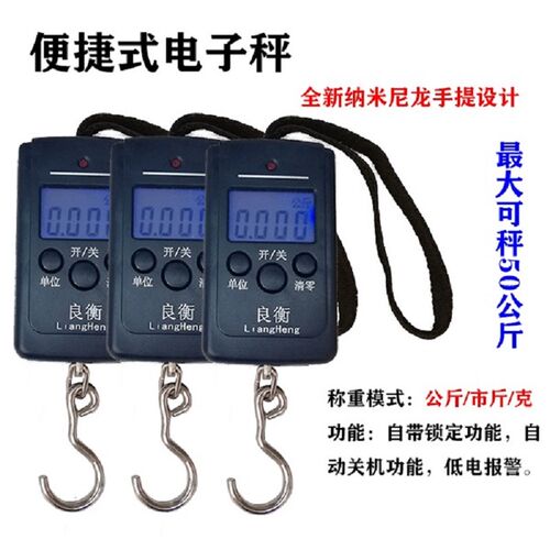 家用迷你称重电子称手提秤50kg便携式高精度弹簧秤快递称小秤行李