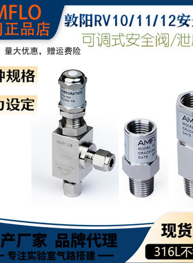 AMFLO敦阳316不锈钢安全阀 SS-RV12-FNT4 RV10 RV11 压力范围设定