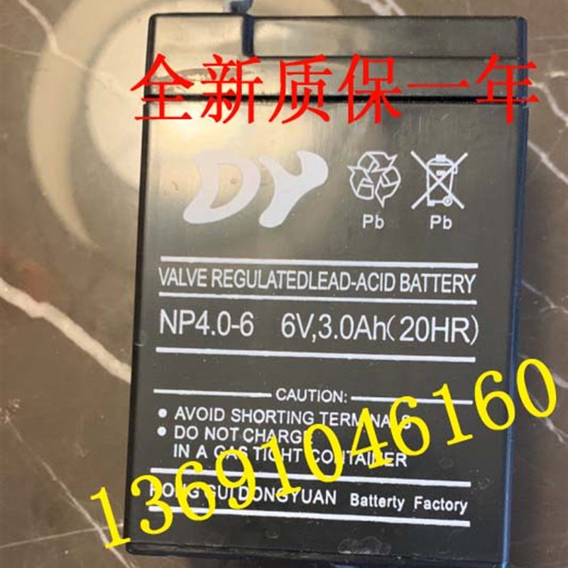 DY蓄电池NP4.0-6 6V3.0Ah(20HR) 玩具车 童车 小孩子电动汽车电瓶