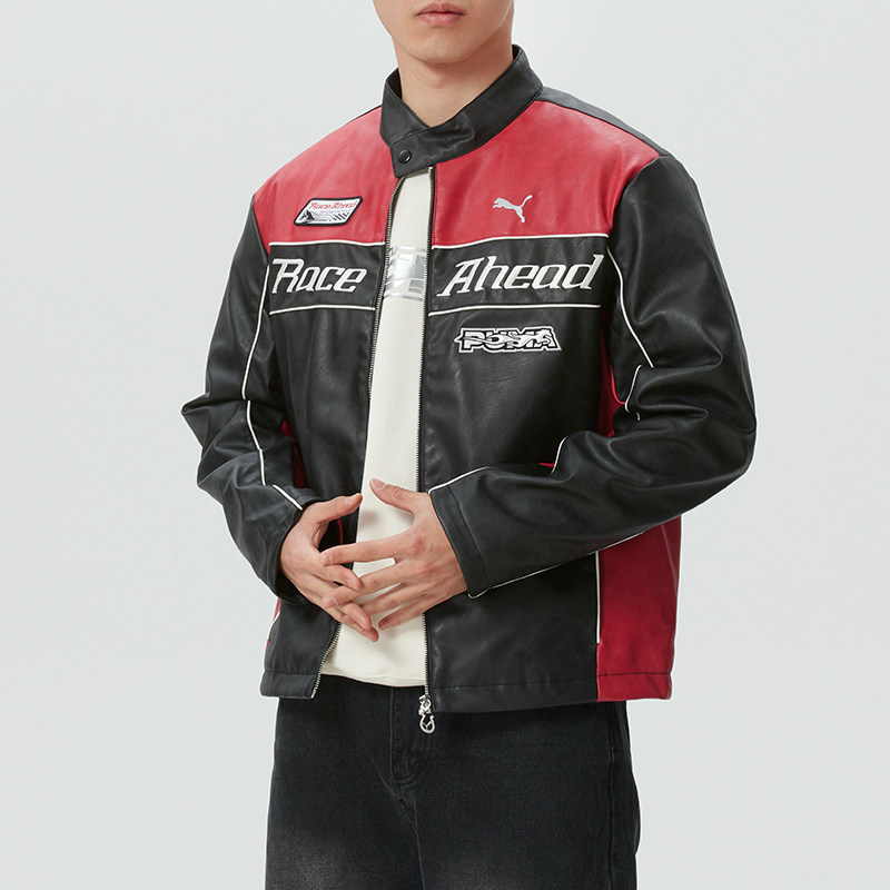 PUMA彪马外套男2026春新款户外休闲服跑步运动防风连帽夹克赛车服