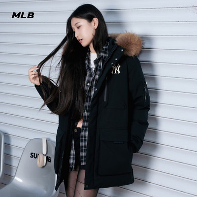 MLB羽绒服明星同款男款女款 2025冬季新款保暖鹅绒棉羽工装派克服