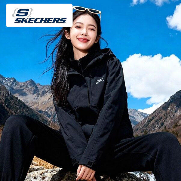 斯凯奇三合一夹克女装春夏新款运动服摇粒绒内胆休闲夹克上衣外套