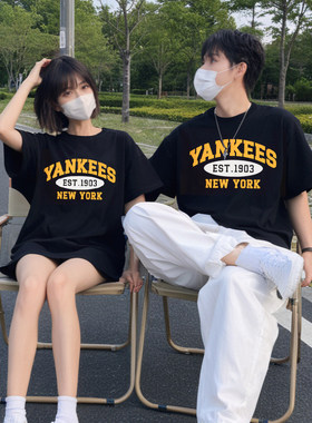 MLB男装女装短袖T恤2025新款时尚复古休闲服运动服半袖 3ATSV0843