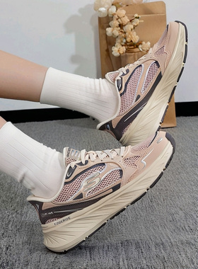 斯凯奇女鞋冬季新款EDGERIDE缓震跑步鞋网面透气运动鞋厚底休闲鞋