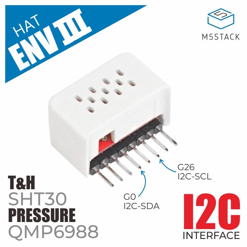 官方M5Stack ENV HAT温湿度传感器 大气压环境数据采集监控 SHT30