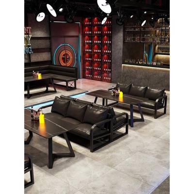 需定制工业风酒吧桌椅清吧音乐餐吧卡座沙发烧烤店咖啡厅小酒馆商