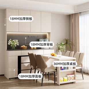 餐边柜边柜餐桌一体伸缩岛台客厅吧台桌隔断储物柜酒柜小户型定制