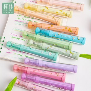柯林花香香味荧光笔软头学生彩色手帐标记笔划重点儿童安全无毒