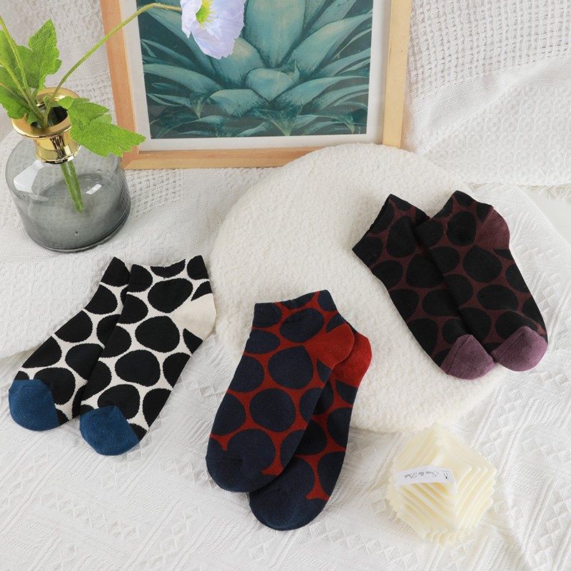 袜子短款女吸汗夏天波点复古薄款透气防臭船袜不掉跟浅口隐形袜女,女士内衣/男士内衣/家居服,船袜,淘宝优惠券,粉丝福利购,淘宝优惠卷