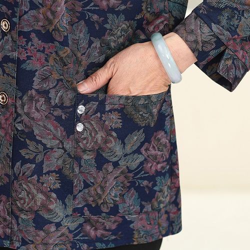 中老年人春秋新款女装衬衫大码妈妈装长袖上衣奶奶装春夏薄款外套