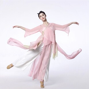 古典舞蹈服女飘逸外套汉服身韵服上衣中国舞仙气纱衣舞蹈服表演服