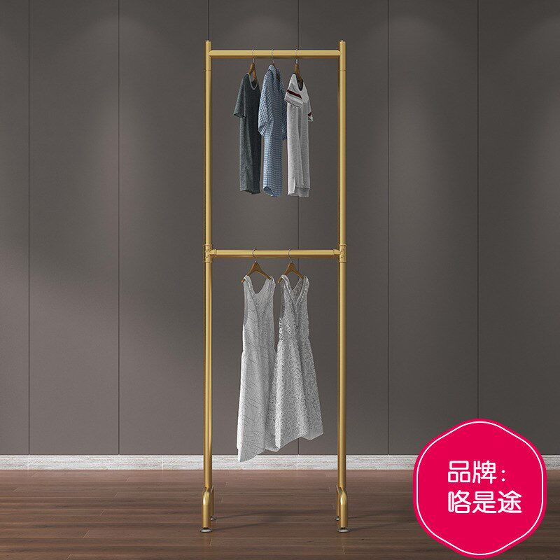 超窄衣架落地卧室衣服收纳架子小型衣帽架双层上下挂衣架门后置地