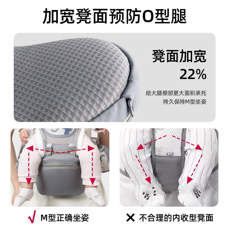 婴儿背带腰凳抱抱托前抱后背小孩四季防滑垫宝宝外出简易抱娃神器