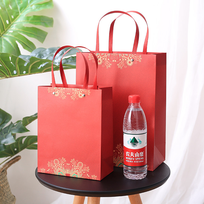 中国风红礼品袋小清新高档手提伴手礼物包装袋新年节日回礼纸袋子