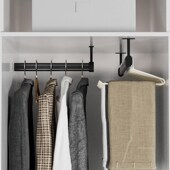 顶装 挂衣杆浅衣柜吊柜衣通柜子纵向衣杆窄衣柜挂杆整体橱柜内竖装