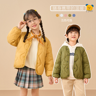 儿童轻薄羽绒服冬季小女童2023新款冬装外套宝宝外出男童羽绒内里