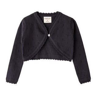 女童短款针织开衫外套薄款宝宝搭配礼服裙子浅粉色防晒衫夏空调衣