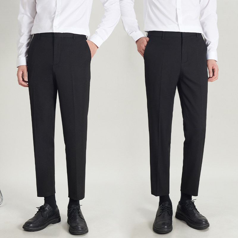 西装裤男九分西裤男士秋冬正装高级感休闲职业上班深灰色裤子男款