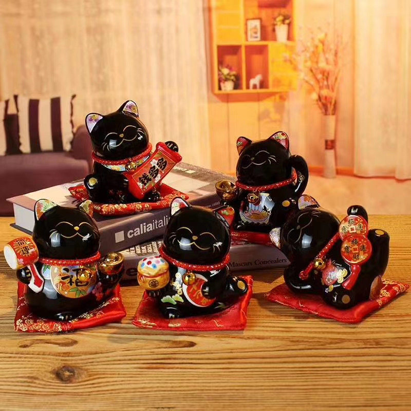 陶瓷储蓄罐大号存钱罐开业收银台摆件日式千客万来招财猫店铺摆件,家居饰品,招财猫,淘宝优惠券,粉丝福利购,淘宝优惠卷