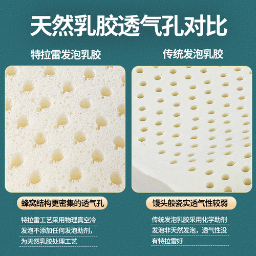 特拉雷乳胶枕头泰国橡胶护颈椎助睡眠保健枕头成人家用乳胶枕芯