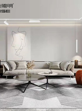 乔希 智能白色磁吸轨道灯暗装嵌入式明装客厅无主灯led线条灯20型