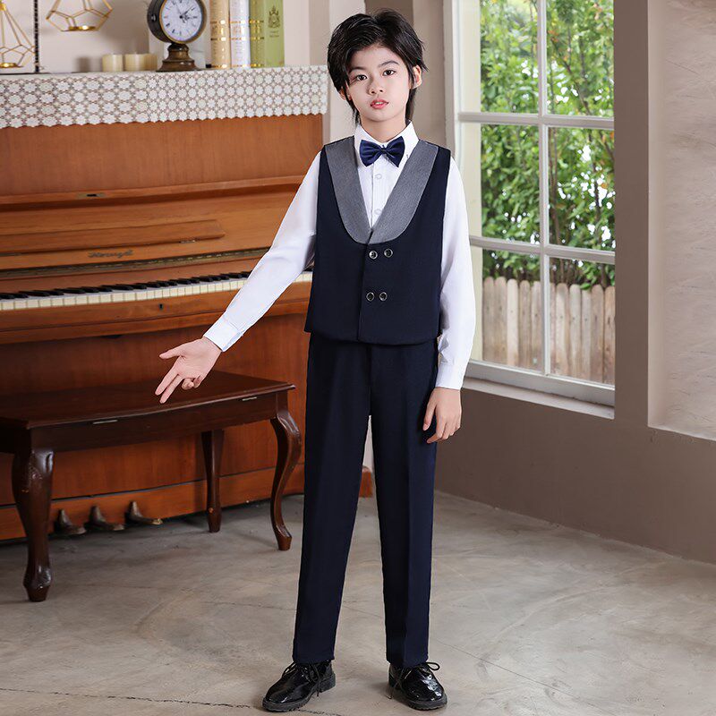 新款儿童大合唱团演出服加绒中小学生歌咏朗诵比赛男女童主持礼服