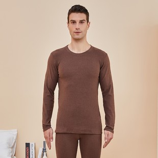 冬季纯棉磨毛薄绒保暖内衣套装高个子男士上衣袖加长秋衣秋裤超长