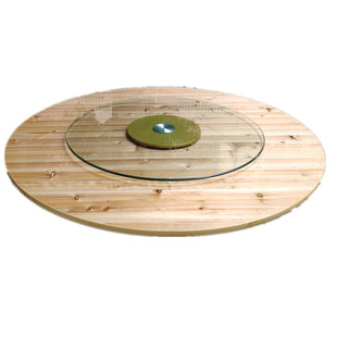 家用酒店实木杉木大圆桌折叠桌酒席宴会折叠桌家用饭店折叠大圆桌