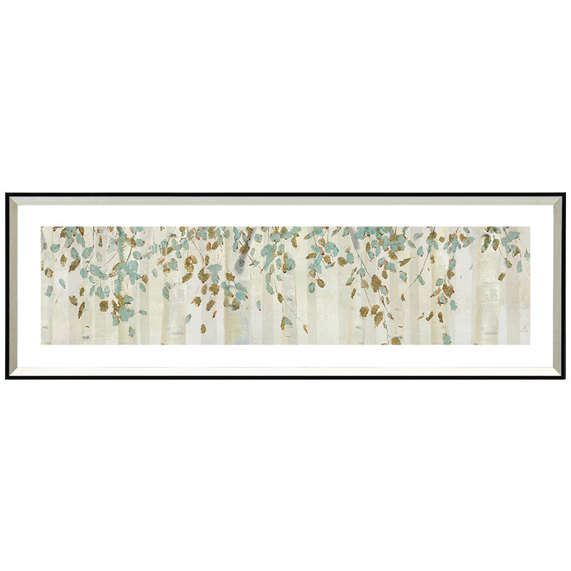 美式乡村田园装饰画客厅轻奢餐厅挂画小众清新卧室床头横版壁画