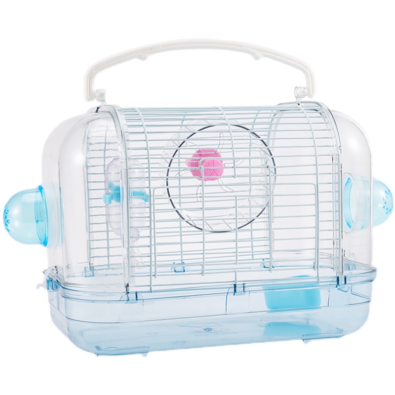 小仓鼠日式笼子窝透明用品外带手提笼别墅亚克力城堡观赏 送浴室