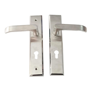 304不锈钢防盗门把手 中心距85mm执手 双活双快门锁拉手孔距210mm