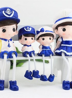 家居创意装饰品客厅小摆件工艺品可爱吊脚娃娃浴室房间卧室内摆设