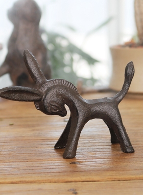 优选复古田园创意铸铁工艺品小毛驴造型摆件庭院家居桌面装饰礼品