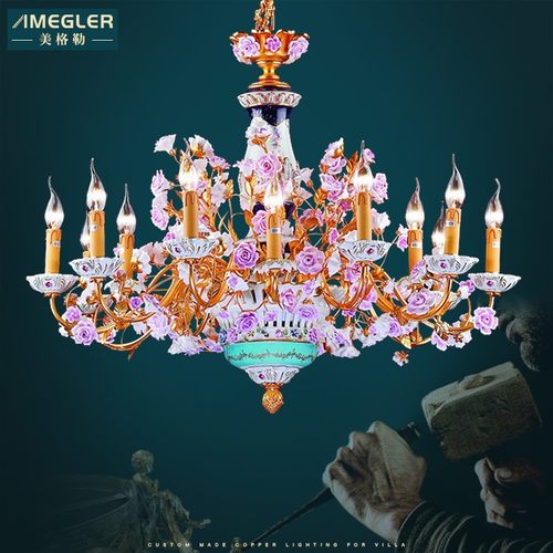 优选美格勒法式全铜吊灯田园客厅灯别墅卧室灯书房定制灯具欧式餐