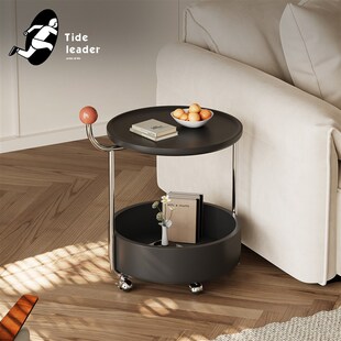 优选Tide leader侘寂风复古黑色边几轻奢高级感可移动客厅沙发小