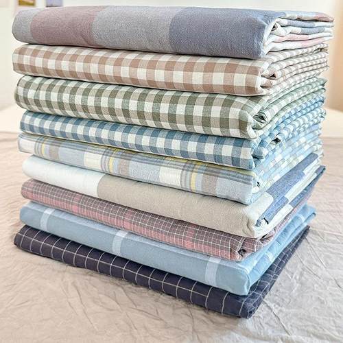 纯棉水洗棉被套单件100全棉格子单双人被罩宿舍150x200x230